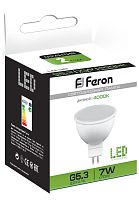 Лампа светодиодная Feron LB-26 MR16 Софит GU5.3 220В 7Вт 560Лм 4000К 50х50мм картинка 